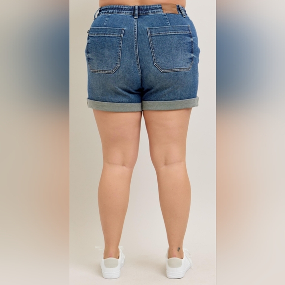 NWT Judy Blue Women's Drawstring Blue Jean Shorts - Picture 10 of 17